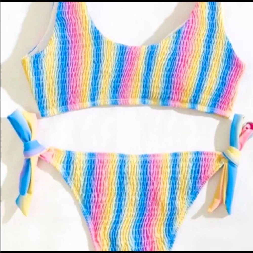 New!! Sexy Stitch Mulit Color Stripe Bikini!. - Picture 2 of 8